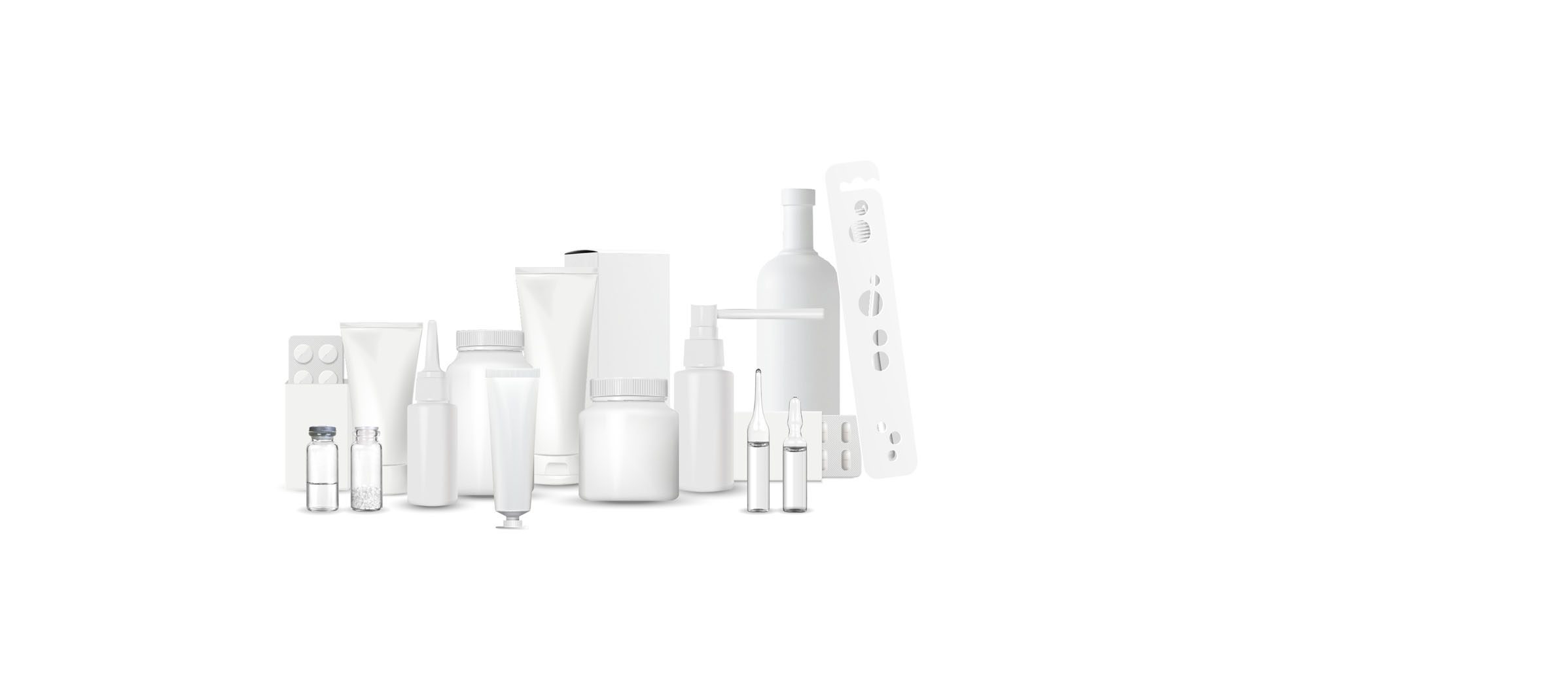 Vielfältige Produktverpackungen aus den Bereichen Pharma, Kosmetik, Food und Non‑Food.