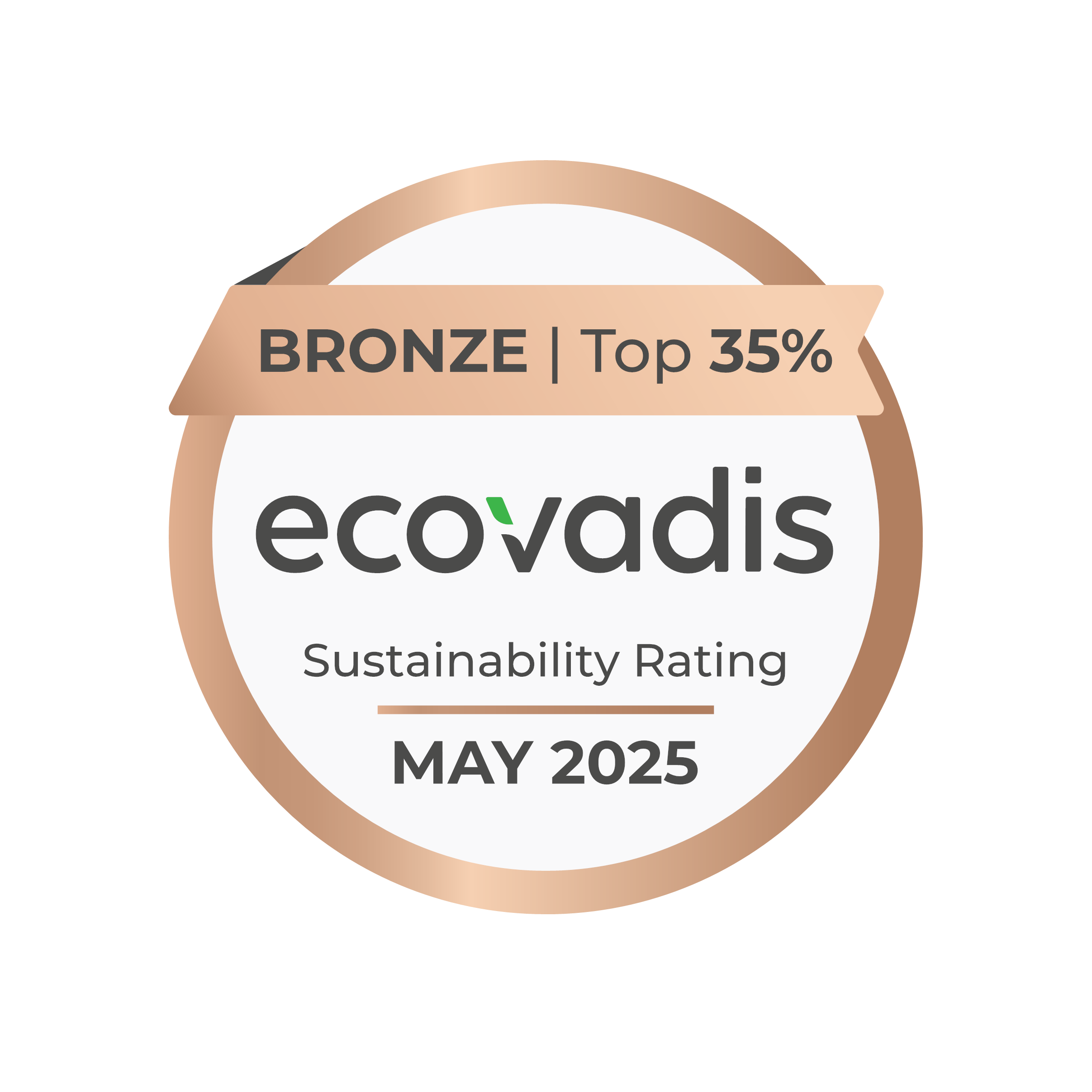 EcoVadis Bronze Seal 2025 for sustainability assessment.