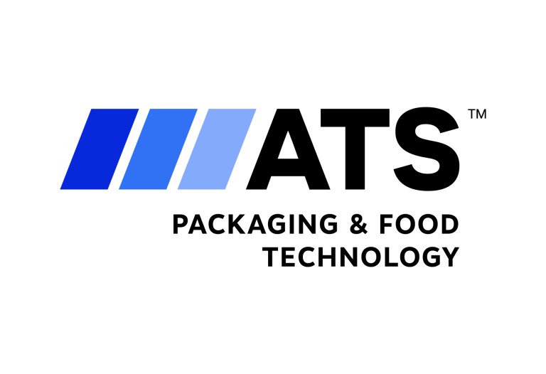 Logo "ATS Packaging & Food Technology" with blue stripe elements.